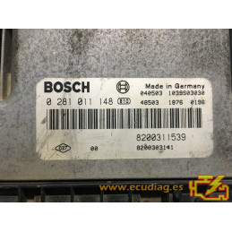 ECU BOSCH EDC15C13-6.1 0281011148 RENAULT LAGUNA II 1.9 DCI 100CV 8200311539 8200303141 - SW 1037379629 8200617040 - VIRGEN