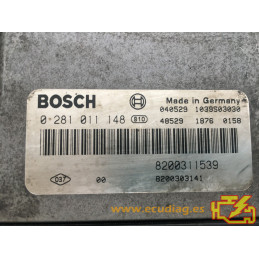 ECU BOSCH EDC15C13-6.1 0281011148 RENAULT LAGUNA II 1.9 DCI 100CV 8200311539 8200303141 - SW 1037368933 8200369715 - VIRGEN