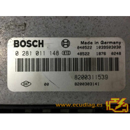 ECU BOSCH EDC15C13-6.1 0281011148 RENAULT LAGUNA II 1.9 DCI 100CV 8200311539 8200303141 - SW 1037368933 8200369715 - VIRGEN