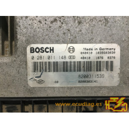 ECU BOSCH EDC15C13-6.1 0281011148 RENAULT LAGUNA II 1.9 DCI 100CV 8200311539 8200303141 - SW 1037368933 8200369715 - VIRGEN