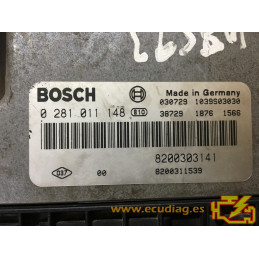 ECU BOSCH EDC15C13-6.1 0281011148 RENAULT LAGUNA II 1.9 DCI 100HP 8200311539 8200303141 - SW 1037368933 8200369715 - VIRGIN