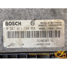 ECU BOSCH EDC15C13-6.1 0281011148 RENAULT LAGUNA II 1.9 DCI 120CV 8200311539 8200303141 - SW 1037368934 8200369712 - VIRGEN