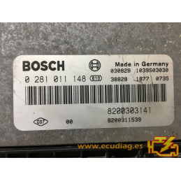 ECU BOSCH EDC15C13-6.1 0281011148 RENAULT LAGUNA II 1.9 DCI 120CV 8200311539 8200303141 - SW 1037368934 8200369712 - VIRGEN