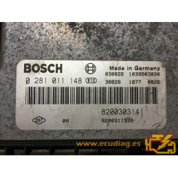 ECU BOSCH EDC15C13-6.1 0281011148 RENAULT LAGUNA II 1.9 DCI 120CV 8200311539 8200303141 - SW 1037368934 8200369712 - VIRGEN