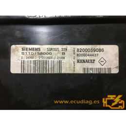 ECU SIEMENS SIRIUS 32N S110138000B RENAULT CLIO II 1.2i 58CV 8200059086 8200044437 - SW 8200064017 - CON INMOVILIZADOR ANULADO