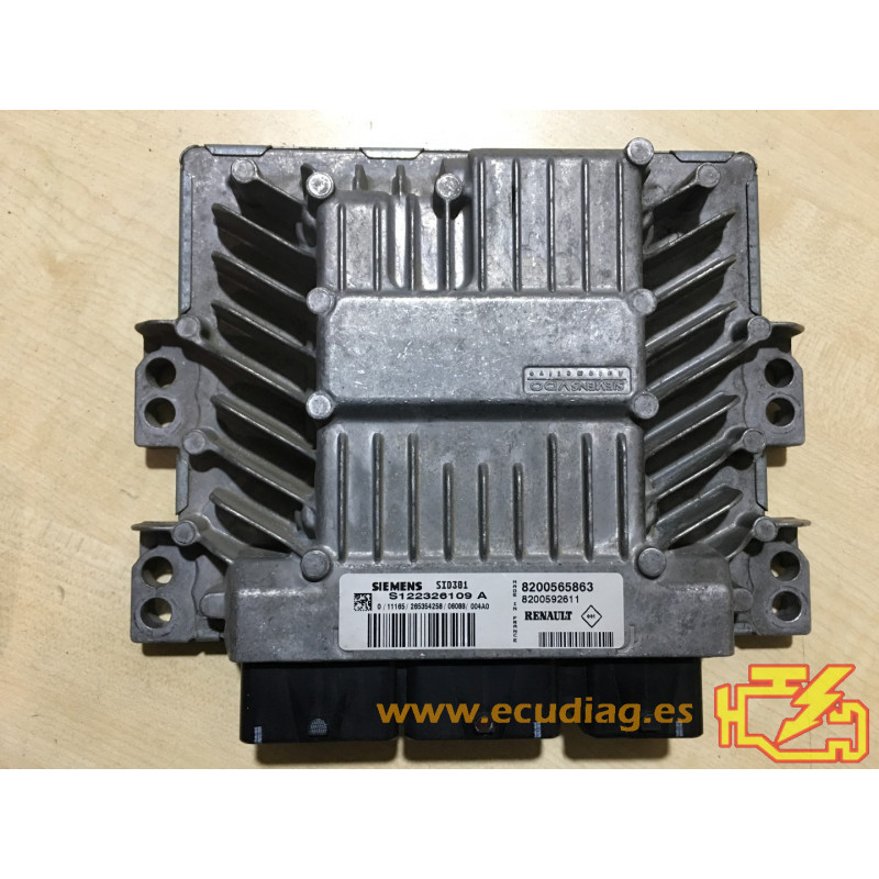 ECU SIEMENS SID301 S122326109A RENAULT SCENIC II 1.5 DCI 105CV 8200565863 8200592611 -  SW 8200858852 - VIRGEN - AUTOCODIFICABLE