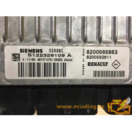 ECU SIEMENS SID301 S122326109A RENAULT CLIO III 1.5 DCI 105CV 8200565863 8200592611 -  SW 8200566056 - VIRGEN