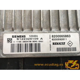 ECU SIEMENS SID301 S122326109A RENAULT SCENIC II 1.5 DCI 105CV 8200565863 8200592611 -  SW 8200627168 - VIRGEN - AUTOCODIFICABLE