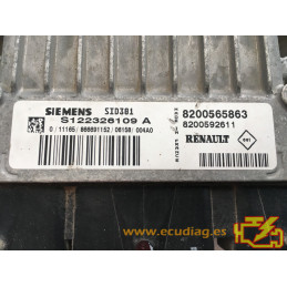 ECU SIEMENS SID301 S122326109A RENAULT SCENIC II 1.5 DCI 105CV 8200565863 8200592611 -  SW 8201005907 - VIRGEN - AUTOCODIFICABLE