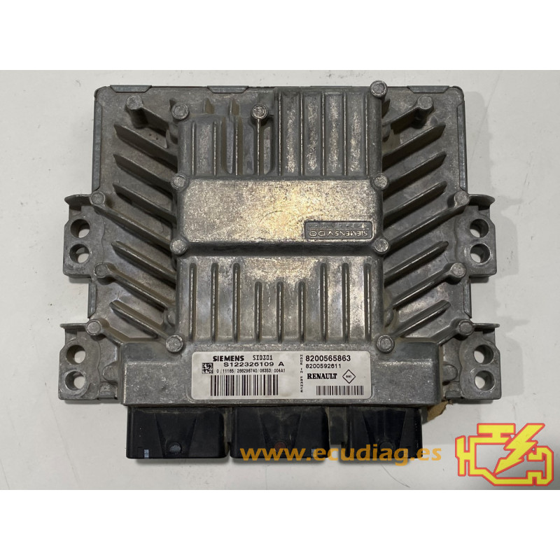 ECU SIEMENS SID301 S122326109A RENAULT MEGANE II 1.5 DCI 105CV 8200565863 8200592611 -  SW 8200686245 - VIRGEN - AUTOCODIFICABLE