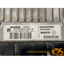 ECU SIEMENS SID301 S122326109A RENAULT MEGANE II 1.5 DCI 105HP 8200565863 8200592611 -  SW 8200686245 - VIRGIN - AUTOCODING