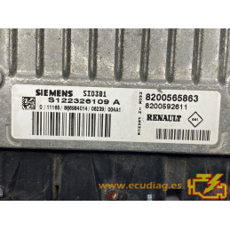 ECU SIEMENS SID301 S122326109A RENAULT MEGANE II 1.5 DCI 105CV 8200565863 8200592611 -  SW 8201005925 - VIRGEN - AUTOCODIFICABLE