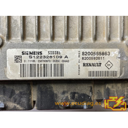 ECU SIEMENS SID301 S122326109A RENAULT MEGANE II 1.5 DCI 105CV 8200565863 8200592611 -  SW 8201005925 - VIRGEN - AUTOCODIFICABLE