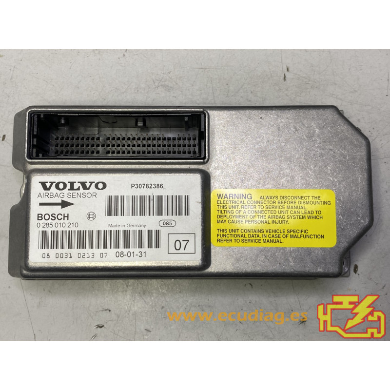 AIRBAG ECU BOSCH 0285010210 VOLVO XC90 P30782386 - REVISED WITHOUT CRASH