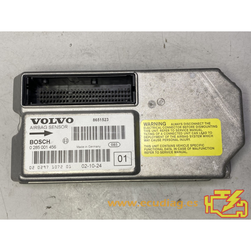 AIRBAG ECU BOSCH 0285001456 VOLVO 8651523 - REVISED WITHOUT CRASH