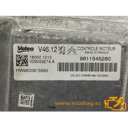 ECU MOTOR VALEO V46.12 V29059274A PSA HW 9800915880 9811545280