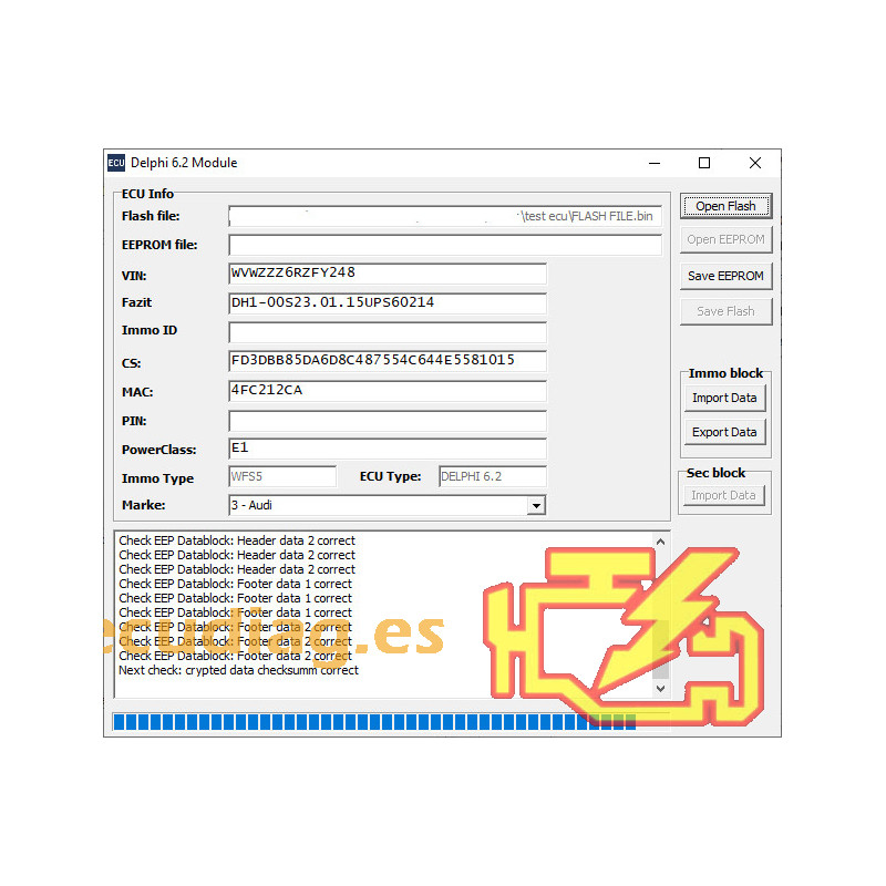 DCM6.2V / DCM3.7 MODULE FOR VAG IMMO WFS4 / WFS5 CALCULATOR