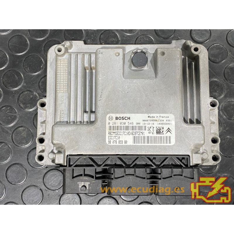 ECU BOSCH EDC17C10-5.10 0281030546 CITROEN BERLINGO 1.6 HDI 92HP 9607885980 SW 1037537108 9691594980 - WITH DISABLED IMMOBILIZER