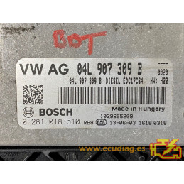 ECU BOSCH EDC17C64-2.15 0281018510 SKODA OCTAVIA III (5E) 1.6 TDI 77KW 105CV CLHA 04L907309B SW 1037533832 04L906021N 5518