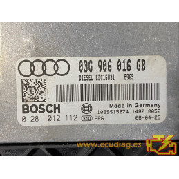 BOSCH EDC16U31-4.82 0281012112 AUDI A6 III (4F) 2.0 TDI 140CV 03G906016GB SW 1037383724 9663 - CON INMOVILIZADOR ANULADO