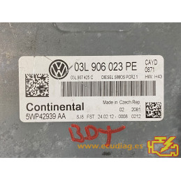 CONTINENTAL SIMOS PCR2.1 5WP42939AA VOLKSWAGEN CADDY III (2K) 1.6 TDI 102CV CAYD 03L907425C 03L906023PE / SW 03L906023TK 9977