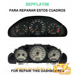 MINITOOLS SEPFLAT06 - DASHBOARD CENTRAL DISPLAY FLAT MERCEDES W202, S202, A208, C208, W210, S210, R170 - 42x35mm / 27 PINS