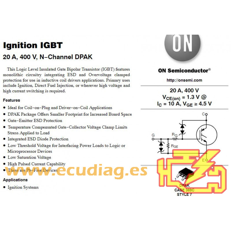 DRIVER MOSFET NGD8201AG - TO252-3