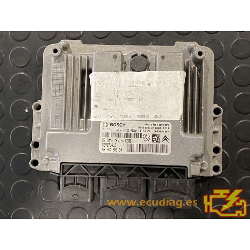 ECU BOSCH MEV17.4.2 0261S06472 CITROEN C4 II 1.6i VTI 120CV 9675495080 SW 1037512884 9667390180 - CON INMOVILIZADOR ANULADO