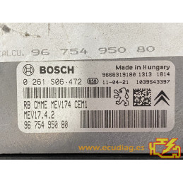 ECU BOSCH MEV17.4.2 0261S06472 CITROEN C4 II 1.6i VTI 120CV 9675495080 SW 1037512884 9667390180 - CON INMOVILIZADOR ANULADO