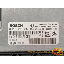 ECU BOSCH MED17.4 0261201602 PEUGEOT 207 I 1.6i GTI 175CV 9664416980 SW 1037518902 9678921880 - CON INMOVILIZADOR ANULADO