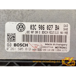 ECU MOTOR BOSCH MED17.5.5 0261S05812 VOLKSWAGEN GOLF VI 1.4 TSI 118KW 160CV 03C907309B / SW 03C906027BA 8913 - 1037515355