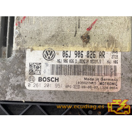 ECU MOTOR BOSCH MED17.5 0261201951 VOLKSWAGEN SCIROCCO III 2.0 TSI 06J906026D 06J906026AR