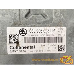 ENGINE ECU CONTINENTAL SIMOS PCR2.1 5WP42683AA SKODA OCTAVIA 1.6 TDI 105HP 03L906023JH 03L906023LP