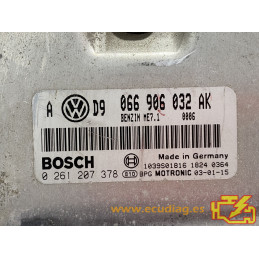 ENGINE ECU BOSCH ME7.1 0261207378 VOLKSWAGEN GOLF IV (1J) 2.3i 170CV 066906032AK - WITH DISABLED IMMOBILIZER (IMMO OFF)