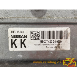 ENGINE ECU HITACHI NISSAN NOTE I (E11) 1.4i 65KW 90HP MEC37-660 D1 0609 KK