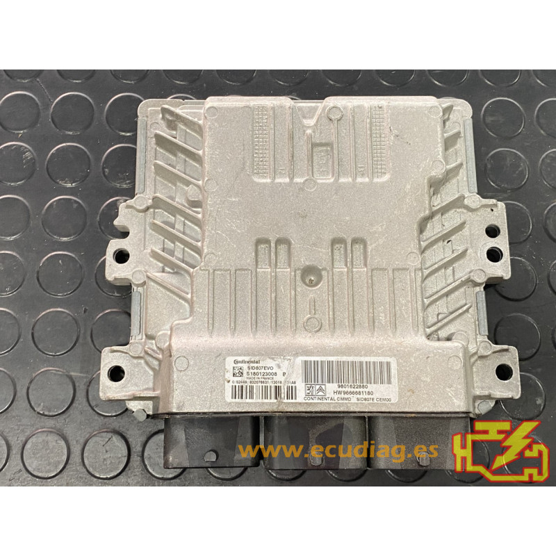 ECU MOTOR CONTINENTAL SID807EVO S180123008B CITROEN C4 II (B71) 1.6 HDI 115CV HW 9666681180 SW 9801622880