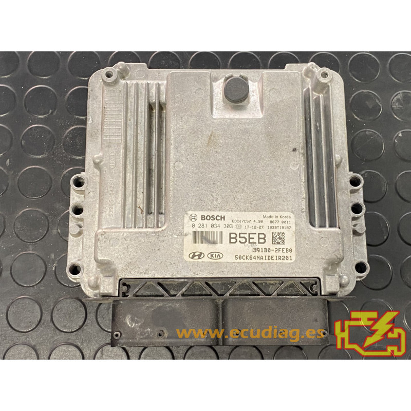 ECU MOTOR BOSCH EDC17C57-4.30 0281034303 KIA STINGER I 2.2 CRDI 200CV 391B0-2FEB0