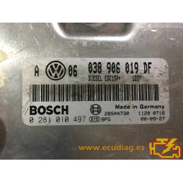 ECU BOSCH EDC15P+22.3.2 0281010497 VW GOLF IV 1.9 TDI 74KW 100HP 038906019DF / SW 1237 - 1037360018 / WITH DISABLED IMMOBILIZER