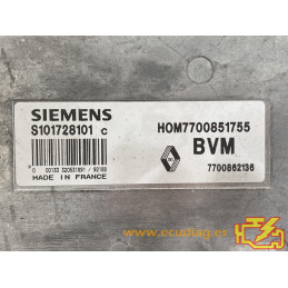 ECU MOTOR SIEMENS FENIX 3 S101728101C RENAULT 19 1.8i 66KW 90CV 7700862136 HOM7700851755 / CON INMOVILIZADOR ANULADO (IMMO OFF)