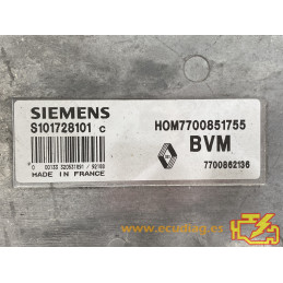 ENGINE ECU SIEMENS FENIX 3 S101728101C RENAULT 19 1.8i 66KW 90HP 7700862136 HOM7700851755 / WITH DISABLED IMMOBILIZER (IMMO OFF)