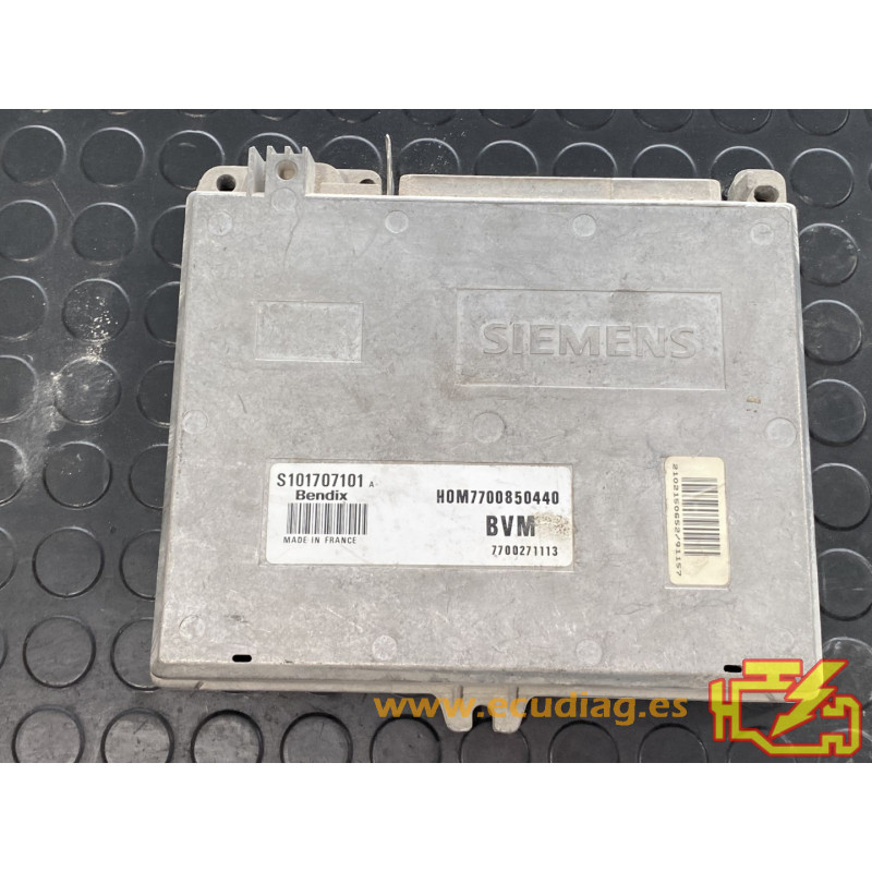 ECU MOTOR SIEMENS FENIX 3 S101707101A RENAULT 19 1.7i 54KW 73CV 7700271113 HOM7700850440 / CON INMOVILIZADOR ANULADO (IMMO OFF)