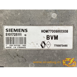 ECU MOTOR SIEMENS FENIX 3 S101725111Q RENAULT LAGUNA 1.8i 68KW 90CV 7700873465 HOM7700860308 / CON INMOVILIZADOR ANULADO