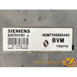 ECU MOTOR SIEMENS FENIX 3 S101707101B RENAULT 19 1.7i 54KW 73CV 7700271113 HOM7700850440 / CON INMOVILIZADOR ANULADO (IMMO OFF)