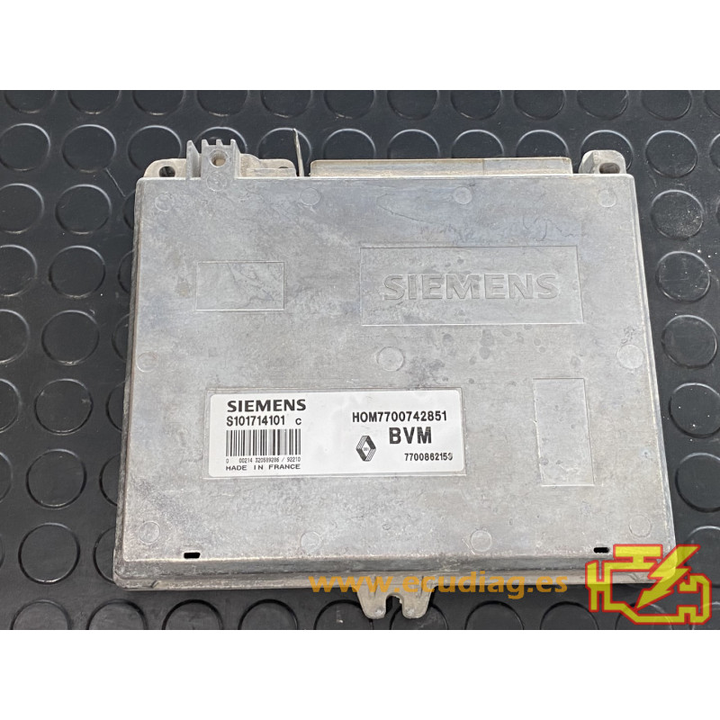 ENGINE ECU SIEMENS FENIX 3 S101714101C RENAULT 19 1.8i 66KW 90HP 7700862150 HOM7700742851 / WITH DISABLED IMMOBILIZER (IMMO OFF)