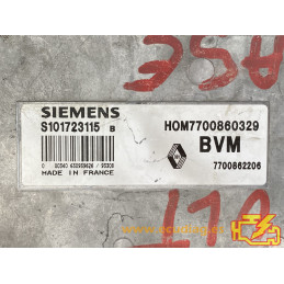 ECU MOTOR SIEMENS FENIX 3 S101723115B ESPACE III 2.0i 103KW 140CV 7700862206 HOM7700860329 / CON INMOVILIZADOR ANULADO