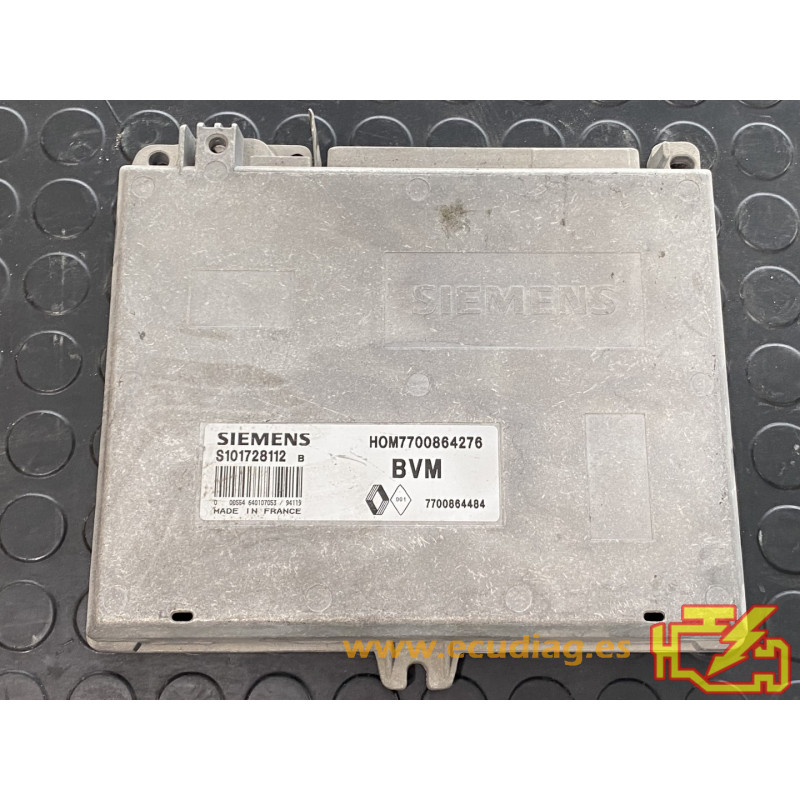 ECU MOTOR SIEMENS FENIX 3 S101728112B RENAULT 19 I 1.8i 66KW 90CV 7700864484 HOM7700864276 / CON INMOVILIZADOR ANULADO