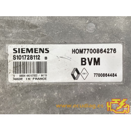 ECU MOTOR SIEMENS FENIX 3 S101728112B RENAULT 19 I 1.8i 66KW 90CV 7700864484 HOM7700864276 / CON INMOVILIZADOR ANULADO