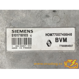 ECU MOTOR SIEMENS FENIX 3 S101718103C RENAULT 19 1.4i 46KW 58CV 7700864507 HOM7700749946 / CON INMOVILIZADOR ANULADO (IMMO OFF)