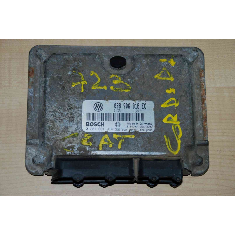 ENGINE ECU BOSCH EDC15V-5.29 0281001914 SEAT IBIZA II / CORDOBA I (6K) 1.9 TDI 66KW 90HP 038906018EC - WITH DISABLED IMMOBILIZER