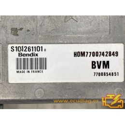 ECU MOTOR SIEMENS FENIX 3 S101261101D RENAULT 19 1.8i 99KW 134CV 7700854851 HOM7700742849 / CON INMOVILIZADOR ANULADO (IMMO OFF)